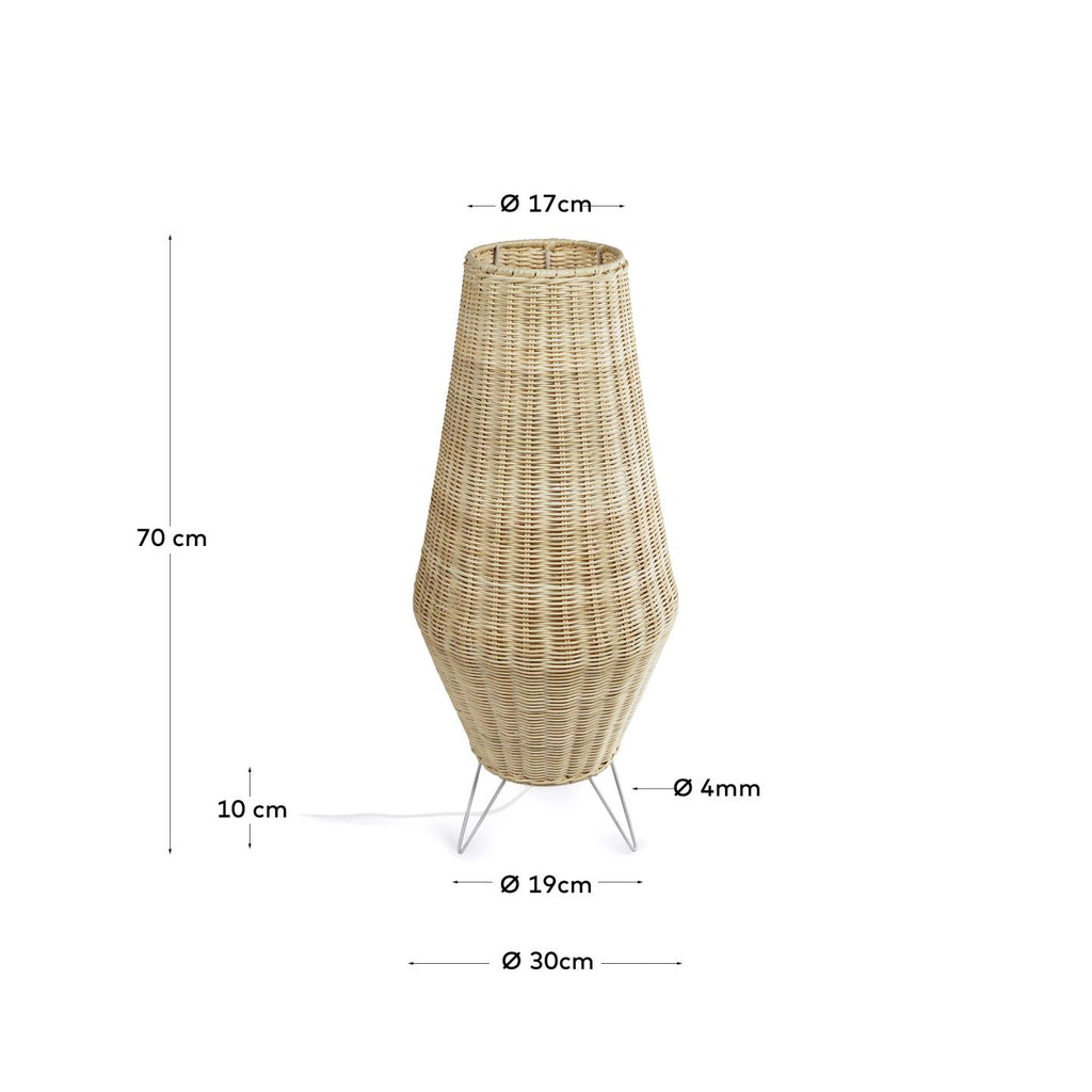 Lampe de table taille moyenne Kamaria en rotin finition naturelle
