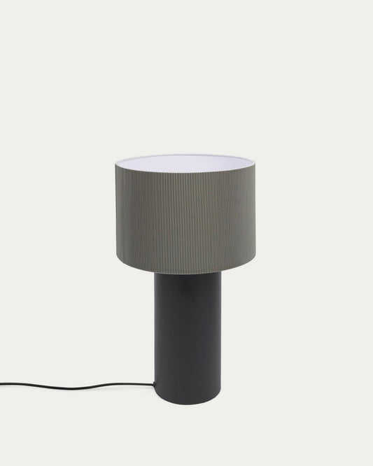 Lampe de table Domicina en métal peint noir et gris