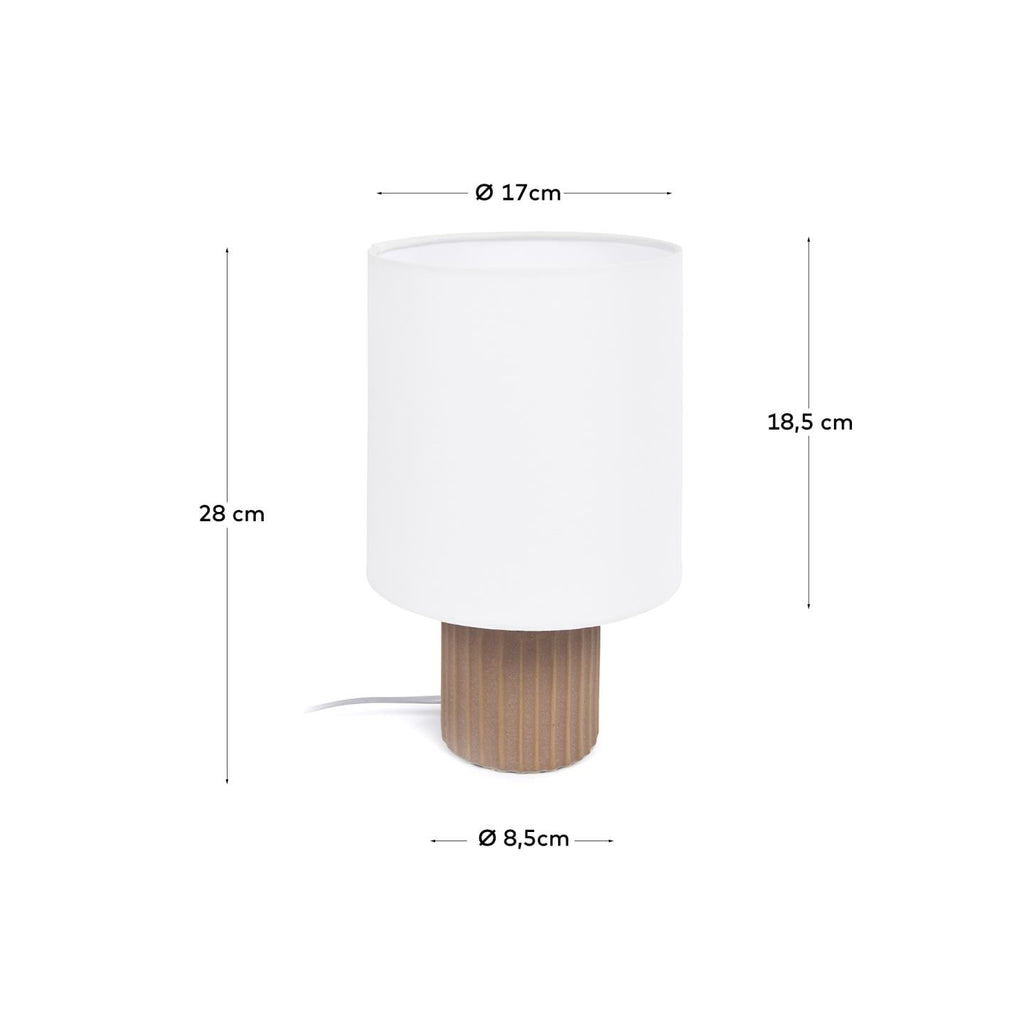 Lampe de table Eshe en céramique finition en blanc et terracotta