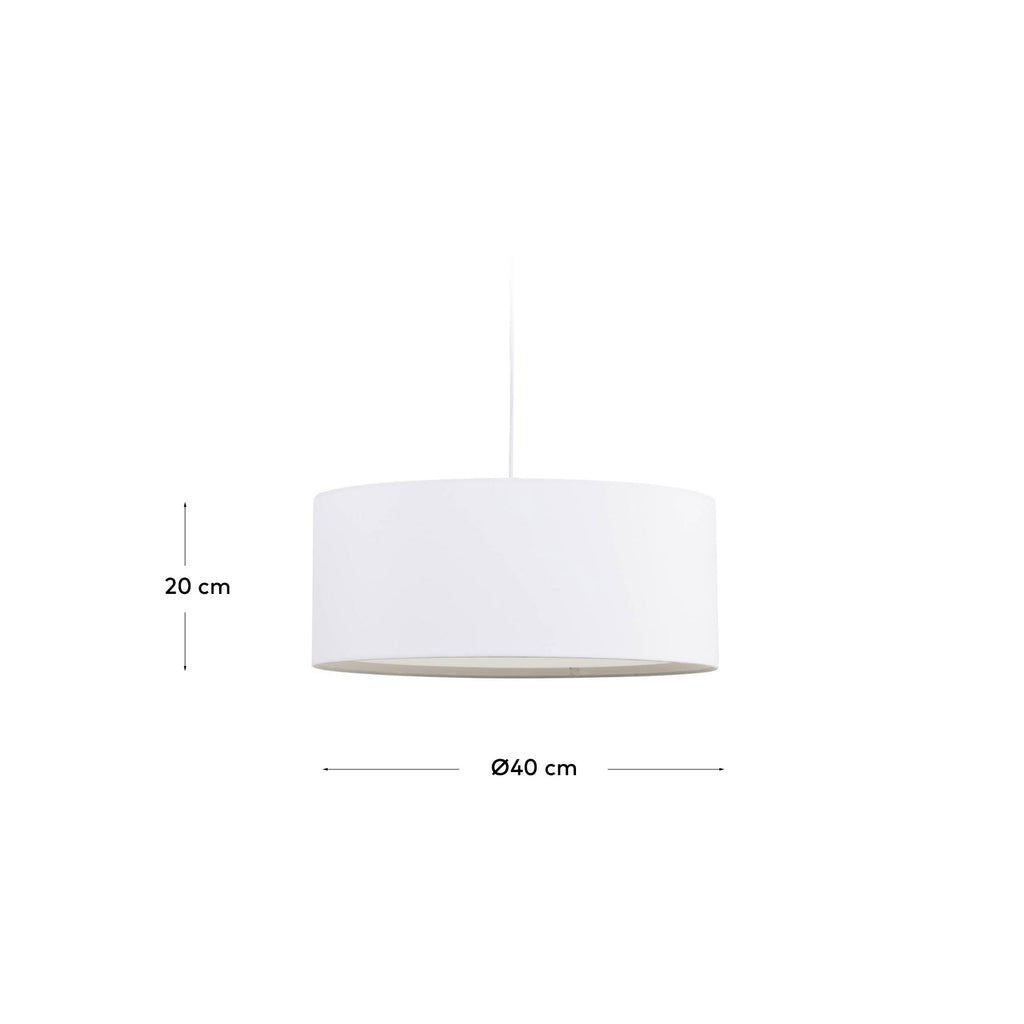 Abat-jour suspension Santana blanc avec diffuseur blanc Ø 40 cm
