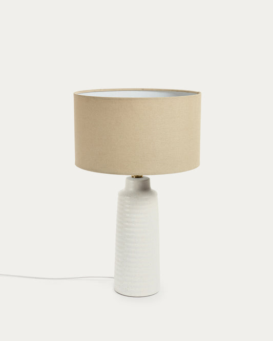 Lampe de table Mijal en céramique finition blanche