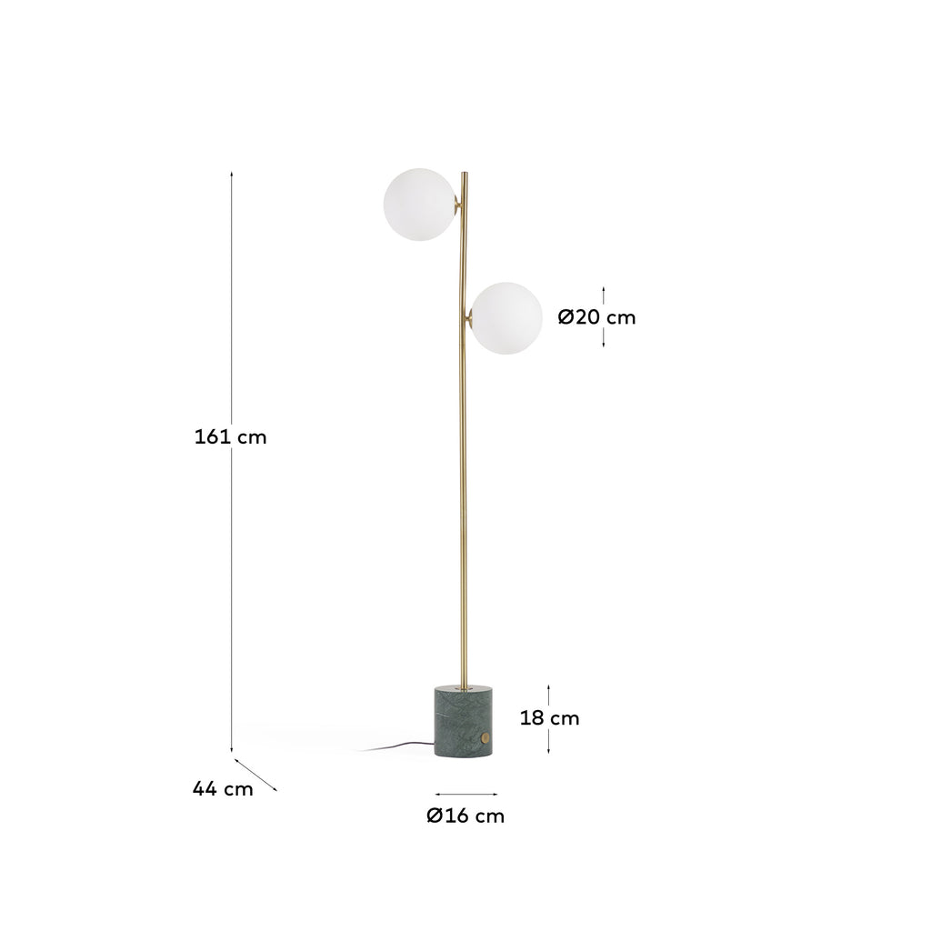 Lampadaire Lonela en marbre avec finition verte