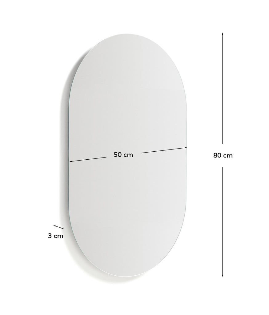 Miroir ovale Donia pour salle de bains 80 x 50 cm