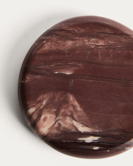Ensemble Meran de 4 sous-verres en marbre bordeaux