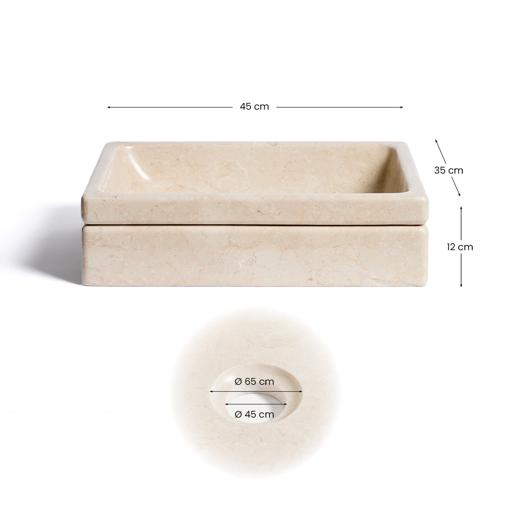 Dalven beige marble countertop washbasin 35 x 45 cm