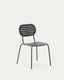 Chaise d’extérieur empilable Brai en acier galvanisé gris foncé