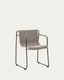 Maurina stackable chair in green galvanised steel and ecru and grey rope cord