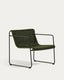 Fauteuil empilable Maurina en acier galvanisé vert et corde verte