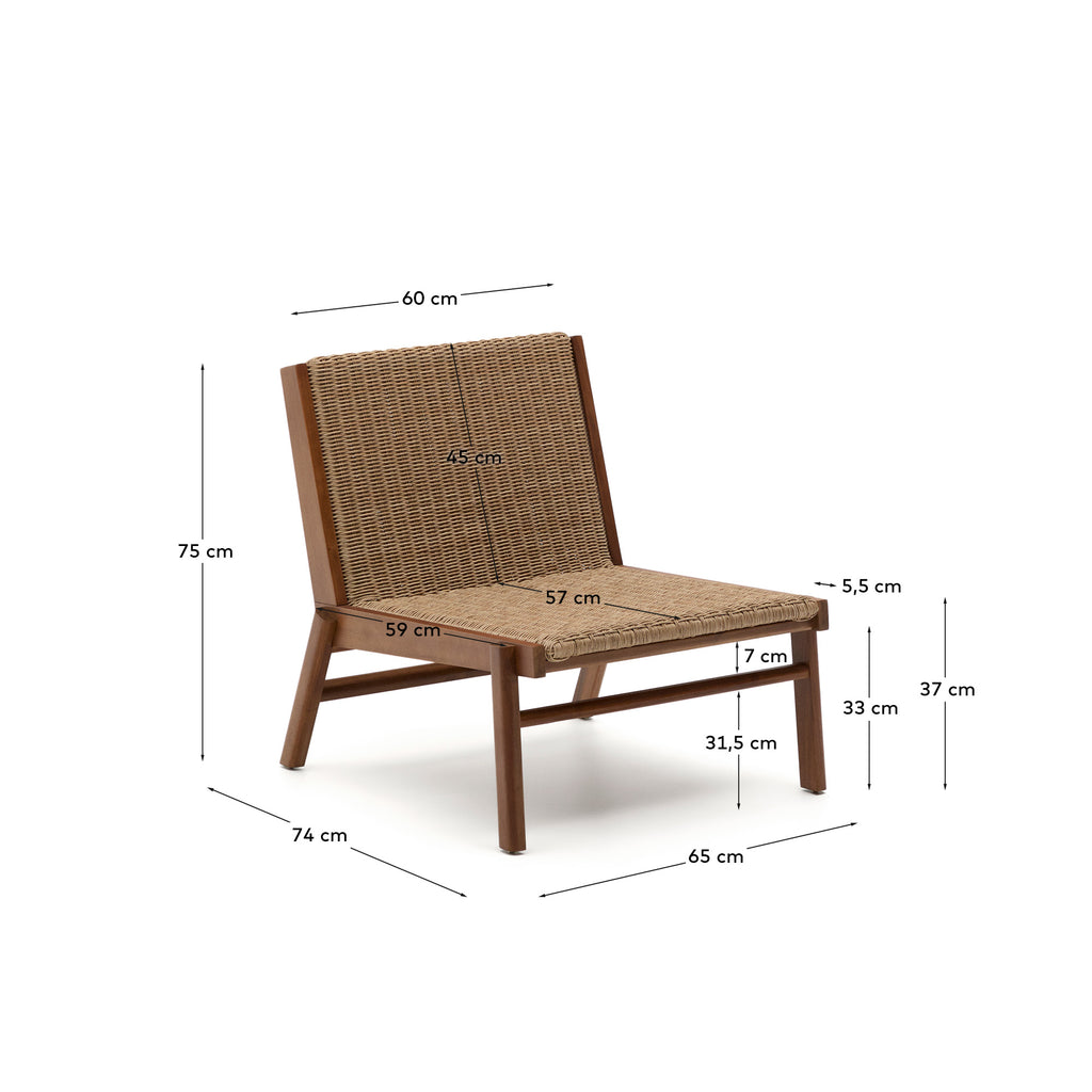 Fauteuil Itani en bois d’acacia et rotin synthétique FSC 100 %