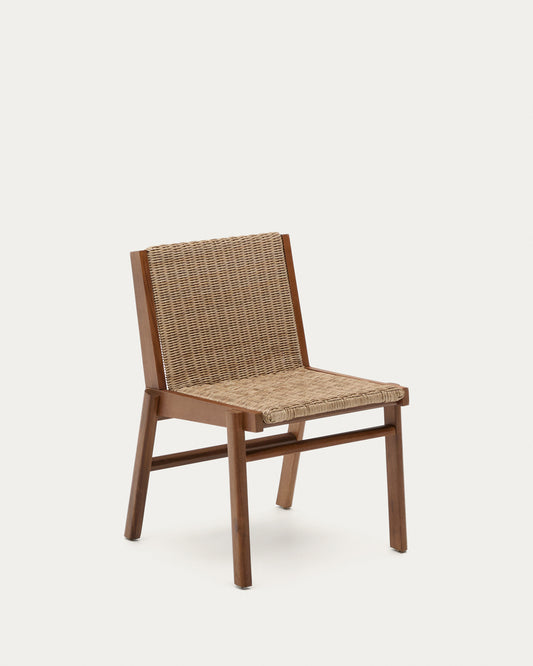 Chaise Itani en bois d’acacia et rotin synthétique FSC 100 %