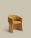 Chaise Bosca en chenille ocre et placage de chêne FSC 100 %