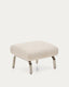 Repose-pieds Amsen beige avec pieds en acier inoxydable brossé 68 x 55 cm