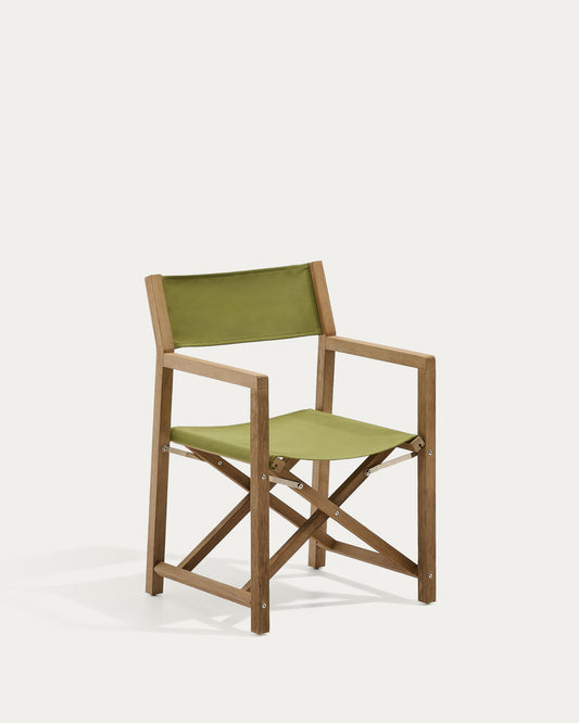 Chaise pliable d’extérieur Vilara verte en bois d’acacia FSC 100%