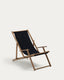 Transat pliant d’extérieur Vilara noir en bois d’acacia FSC 100%