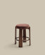Tabouret Granite en tissu chenille marron et bois de frêne avec finition ton noyer FSC 100 % 65 cm