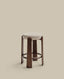 Tabouret Granite en tissu chenille beige et bois de frêne avec finition ton noyer FSC 100 % 75 cm