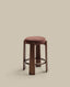 Tabouret Granite en tissu chenille marron et bois de frêne avec finition ton noyer FSC 100 % 75 cm