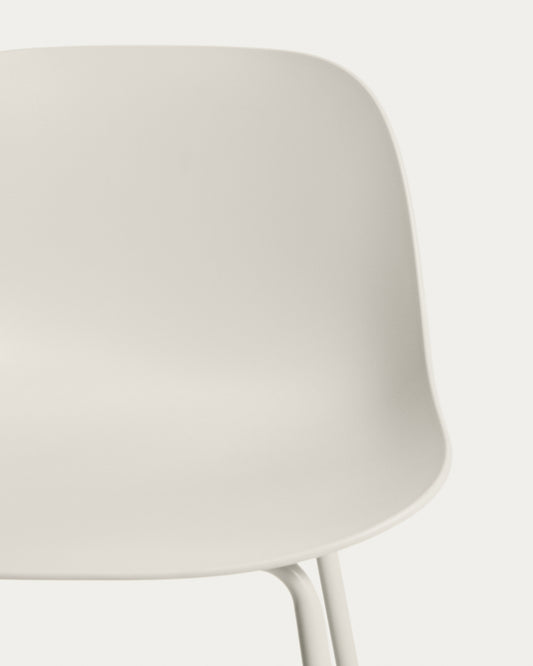Tabouret Altea beige avec pieds en acier finition beige 65 cm