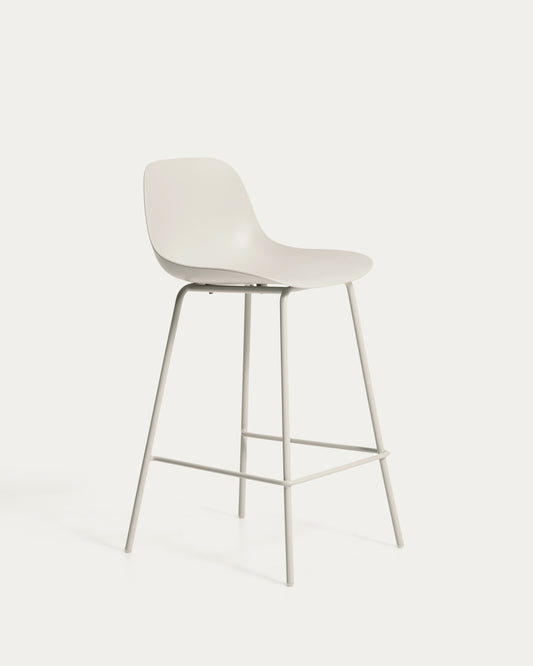 Tabouret Altea beige avec pieds en acier finition beige 65 cm