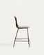 Tabouret Debari avec coussin en chenille et pieds en acier finition marron 65 cm