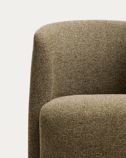 Chaise Corvena en chenille vert olive FSC 100%