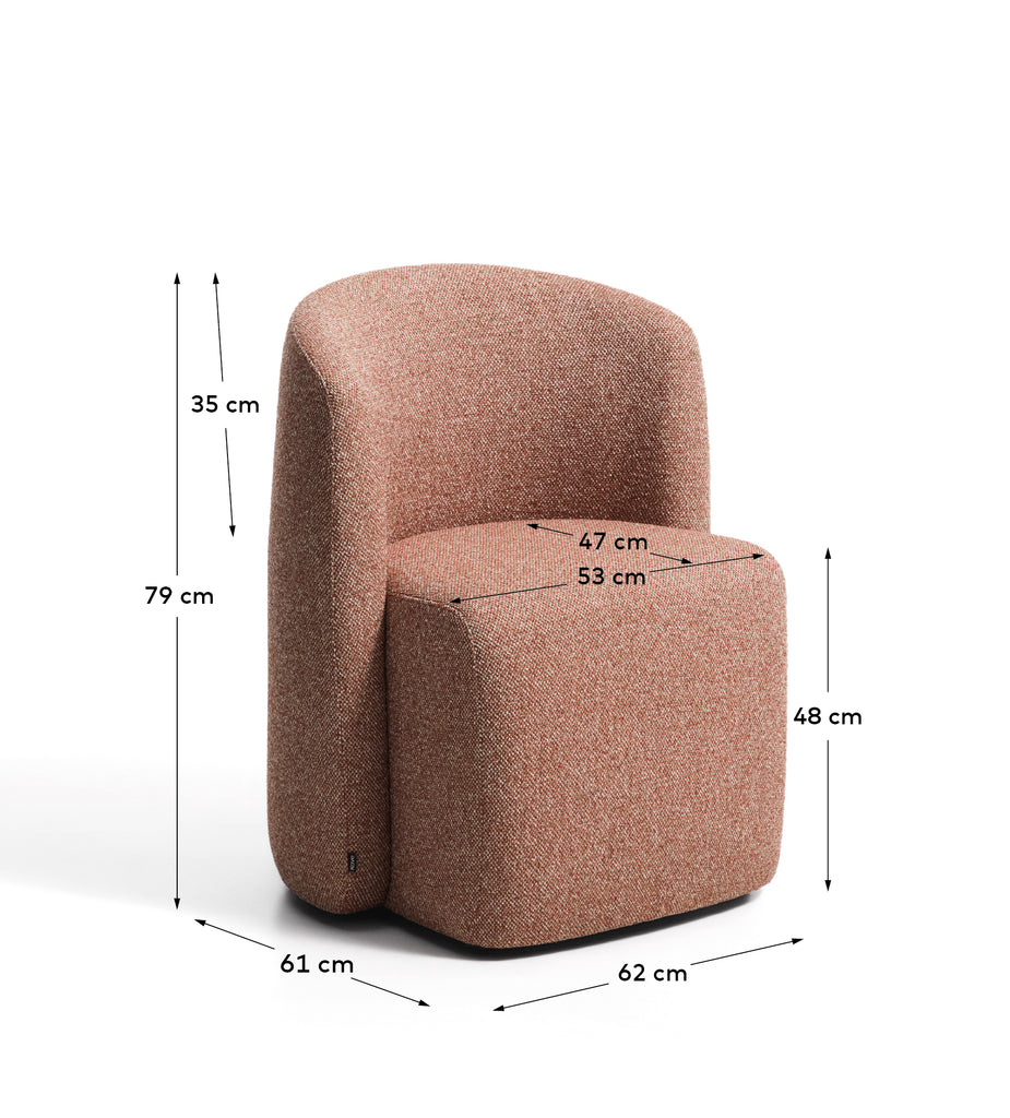 Corvena chair in terracotta chenille FSC Mix Credit