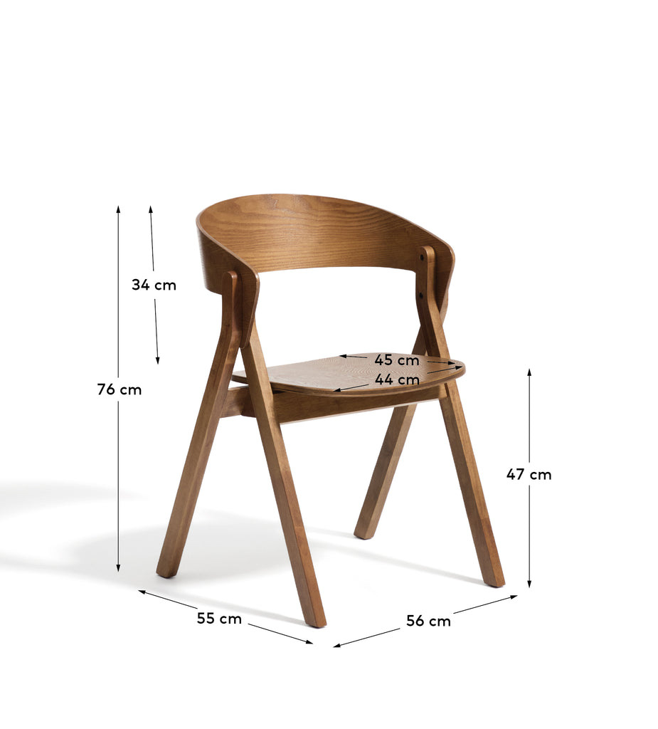 Godia chair in oak veneer with walnut finish