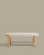 Banc Granite en chenille beige et bois de frêne avec finition ton naturel 120 cm FSC 100 %