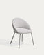 Chaise Bonali en chenille grise et pieds en métal gris FSC Mix Credit
