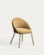 Chaise Bonali en chenille moutarde et pieds en métal moutarde FSC Mix Credit