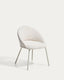 Chaise Bonali en chenille beige et pieds en métal beige FSC Mix Credit