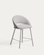 Bonali stool in grey chenille with grey metal legs FSC Mix Credit 65cm