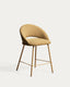 Bonali stool in mustard chenille with mustard metal legs FSC Mix Credit 65cm