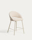 Bonali stool in beige chenille with beige metal legs FSC Mix Credit 65cm