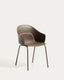 Sanile chair with brown-finish steel legs