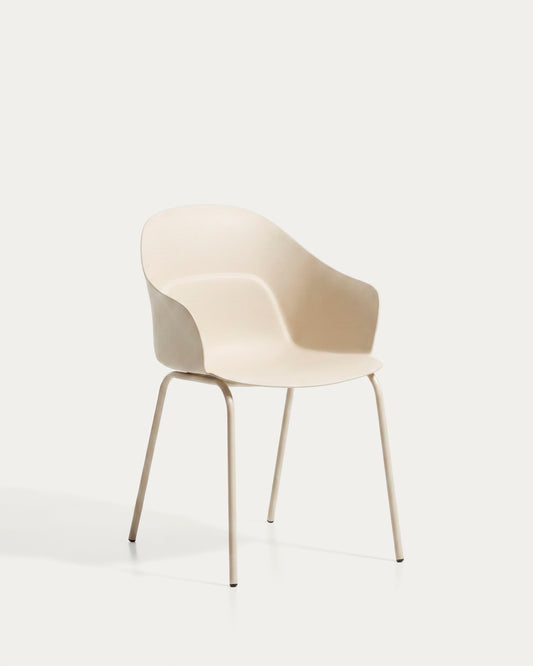 Chaise Sanile avec pieds en acier finition beige