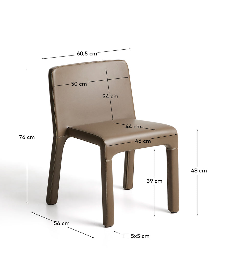 Chaise empilable Loria en polyuréthane marron FSC 100 %