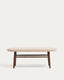 Banc Helda en chenille marron et bois de chêne finition noyer FSC Mix Credit 122 cm