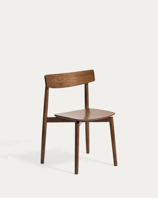 Chaise Evera en placage de chêne avec finition ton noyer