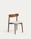 Evera chair in oak veneer with walnut finish and brown chenille