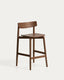 Evera stool with backrest in oak veneer with walnut finish 65cm