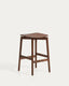Evera stool in oak veneer with walnut finish 65cm