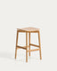 Evera stool in oak veneer with natural finish 65cm 