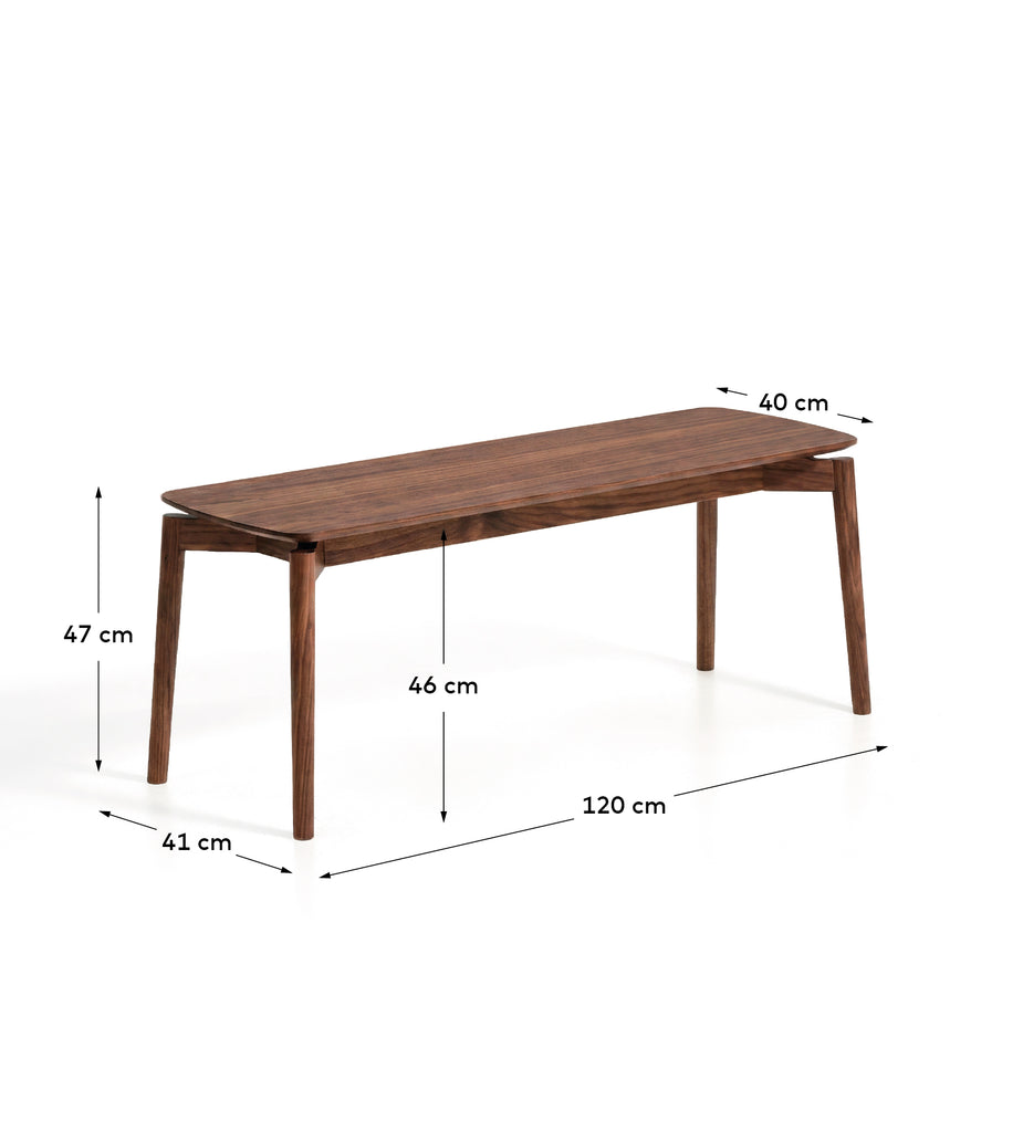 Evera bench in oak veneer with walnut finish 122cm