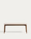 Banc Evera en placage de chêne avec finition ton noyer et chenille marron 122 cm