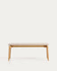 Banc Evera en placage de chêne avec finition ton naturel et chenille beige 122 cm