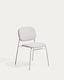Chaise empilable Meli en chenille beige et pieds en métal beige FSC Mix Credit