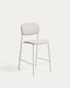 Tabouret empilable Meli en chenille beige et pieds en métal beige FSC Mix Credit 65 cm