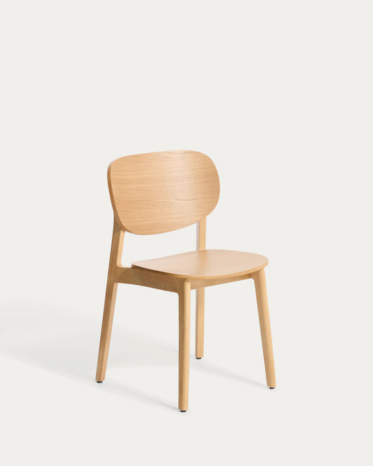 Chaise en placage de chêne
