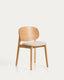 Chaise Ludara en placage de chêne et chenille beige